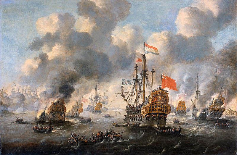 unknow artist The burning of the English fleet off Chatham, 20 June 1667. Norge oil painting art